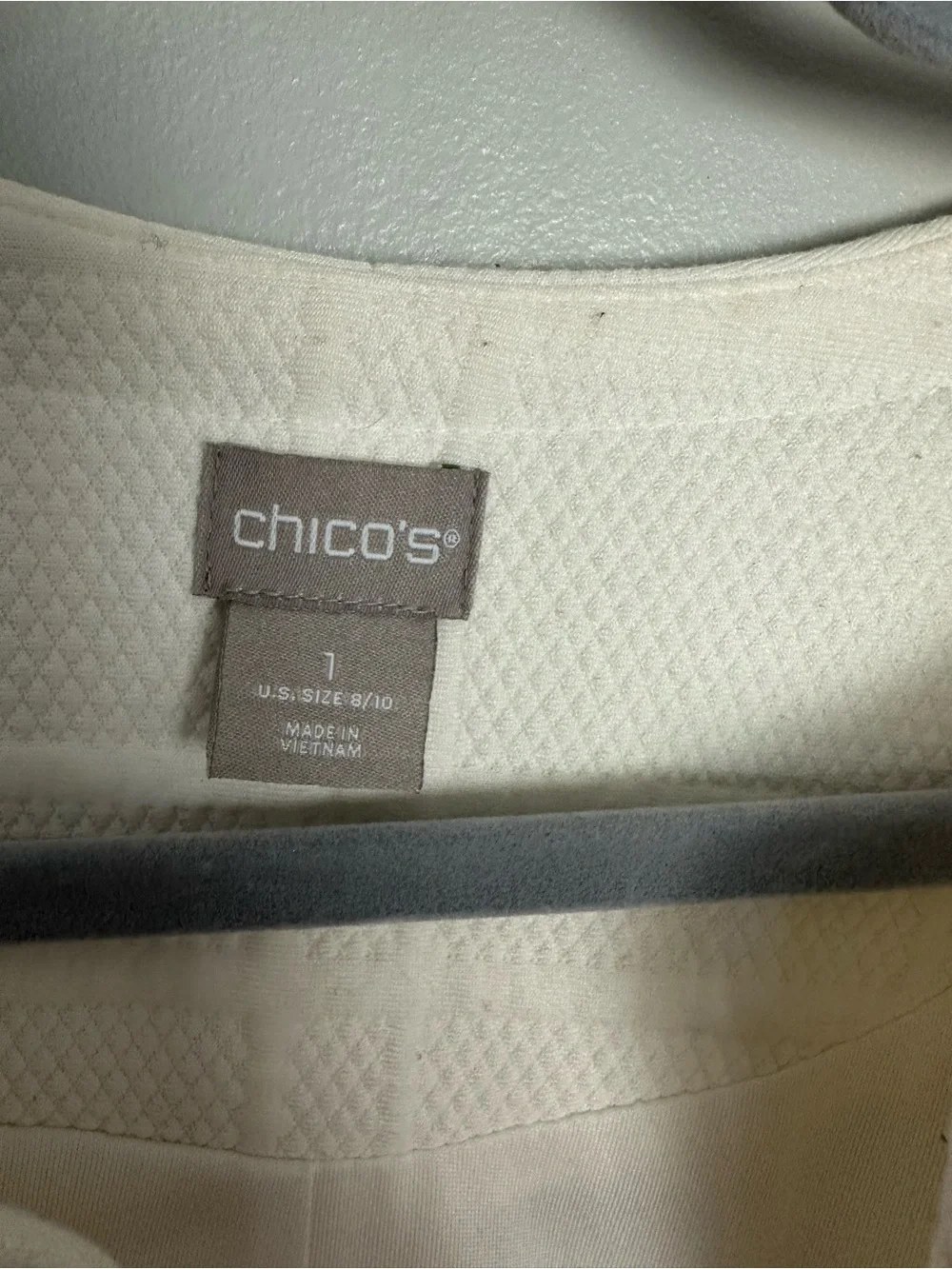Chico's Cream Textured knit duster